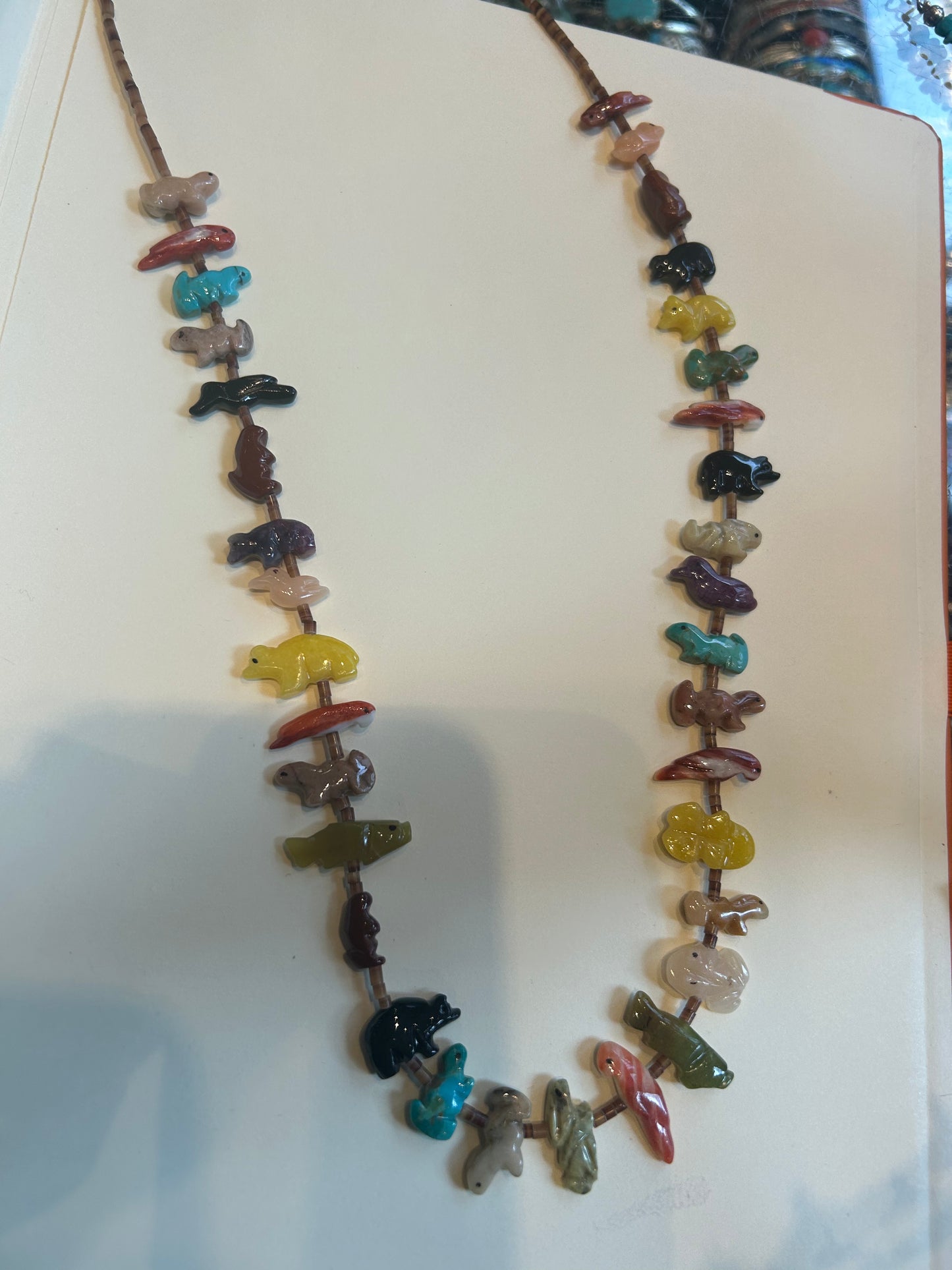 Honey bear stacked long necklace