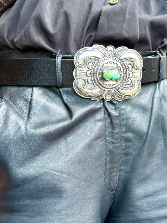 Navajo sterling silver Punchwork Buckle