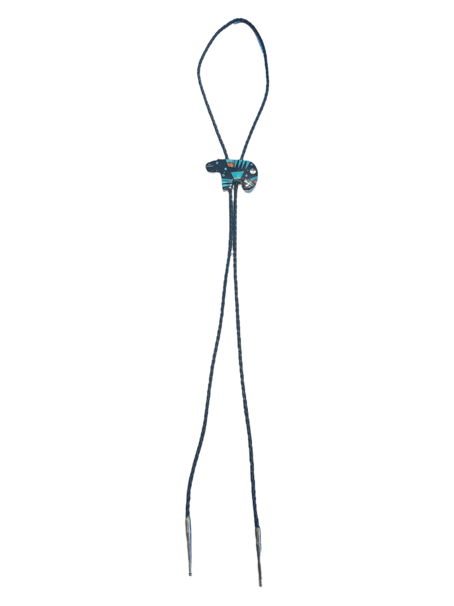 Zuni bear bolo tie