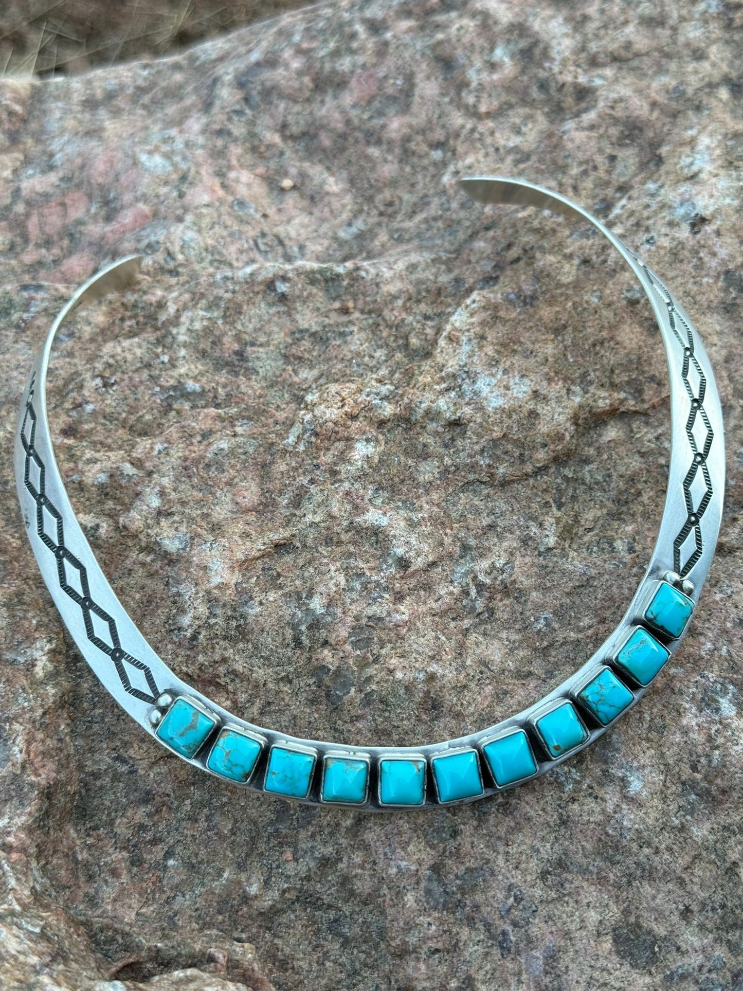 Navajo Turquoise & Sterling Silver Collar necklace