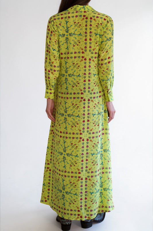 Bandana Shirt Dress - Yellow