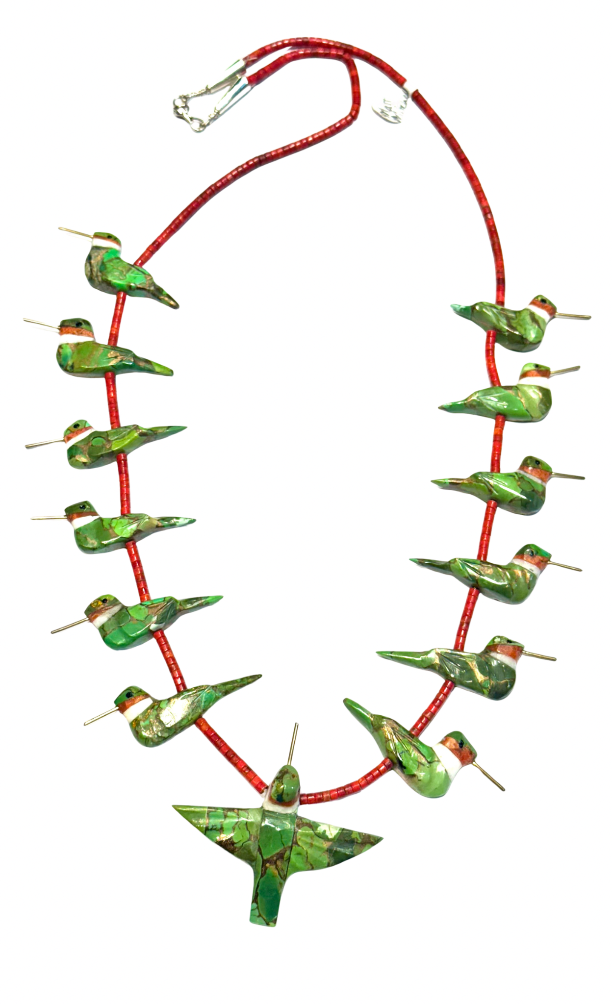 Long gaspiate hummingbird necklace
