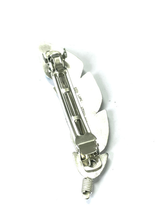 Feather sterling silver hair clip