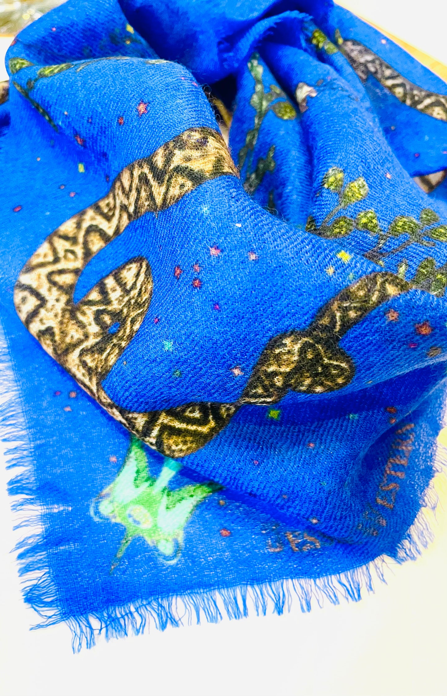 Blue cashmere bandana