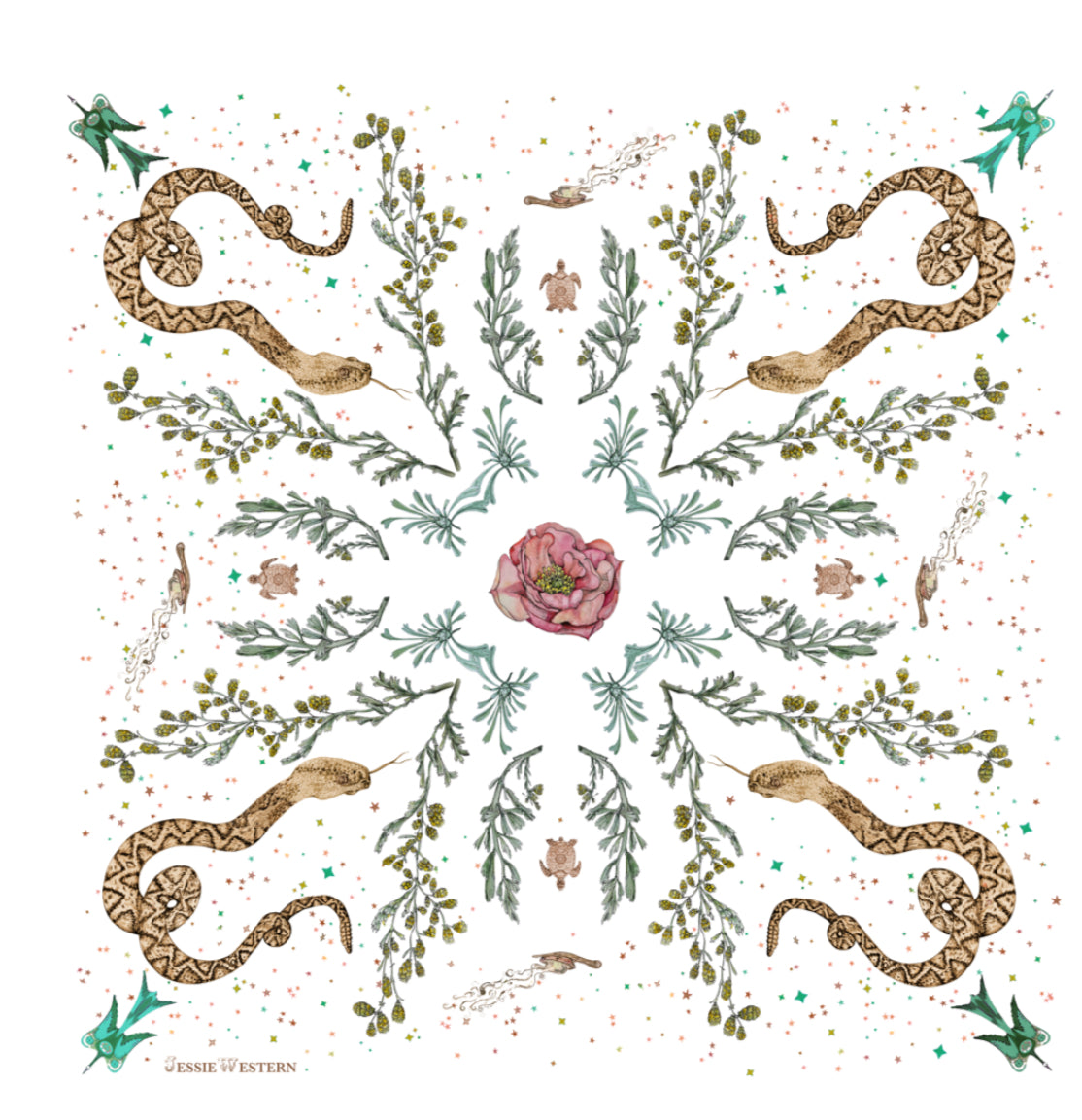 Cream cashmere bandana scarf