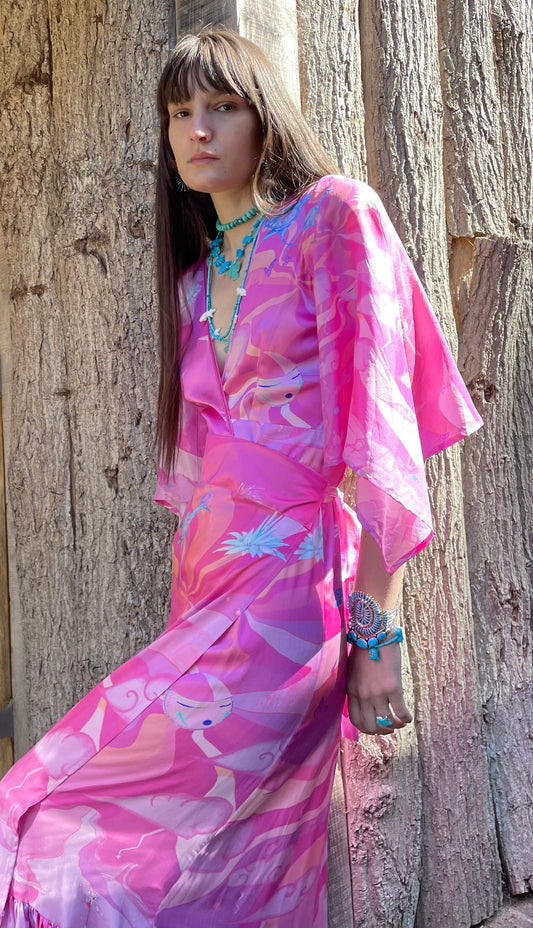 Jessie Western dress pink roadrunner