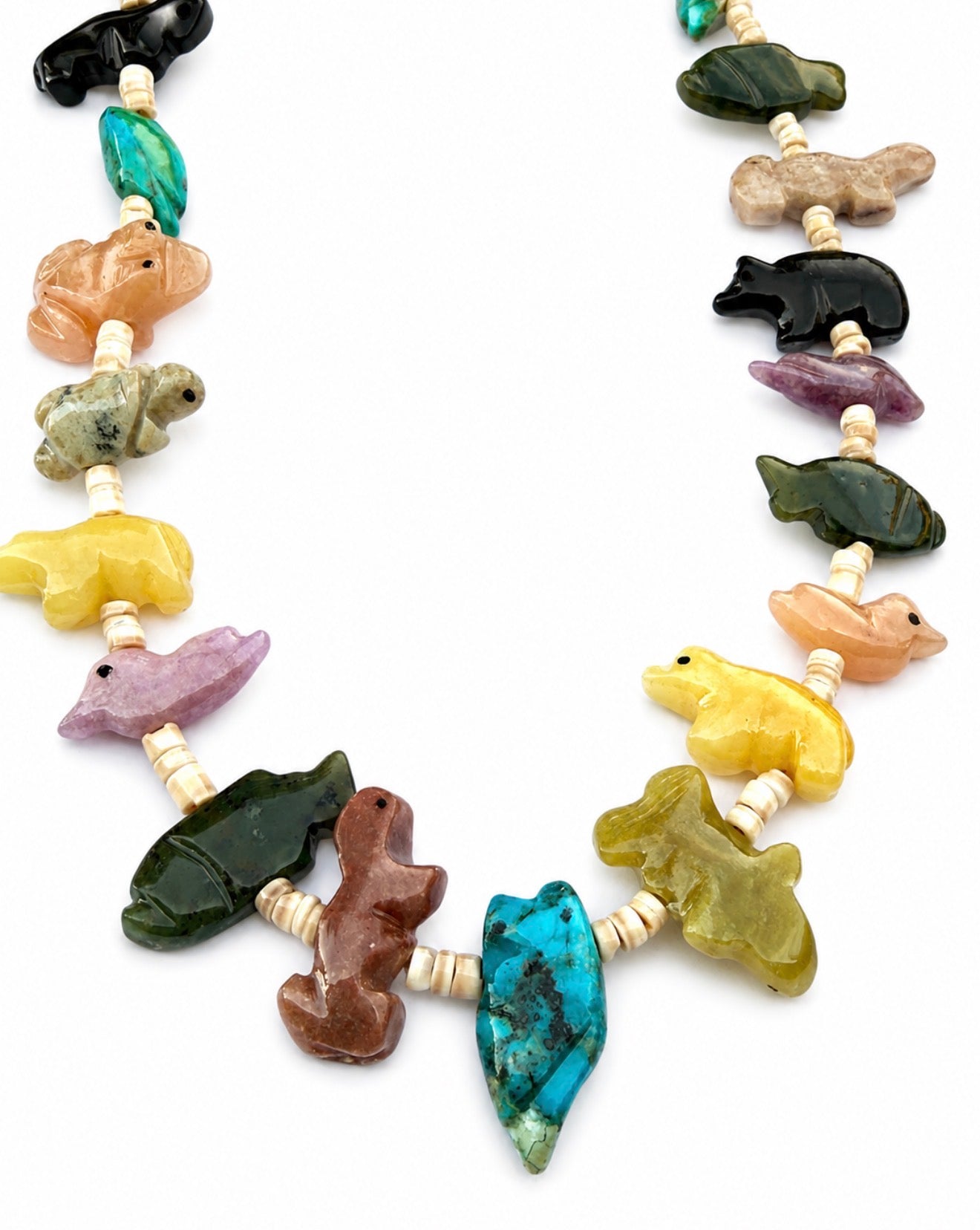 New power animal stacked honey bear necklace really long