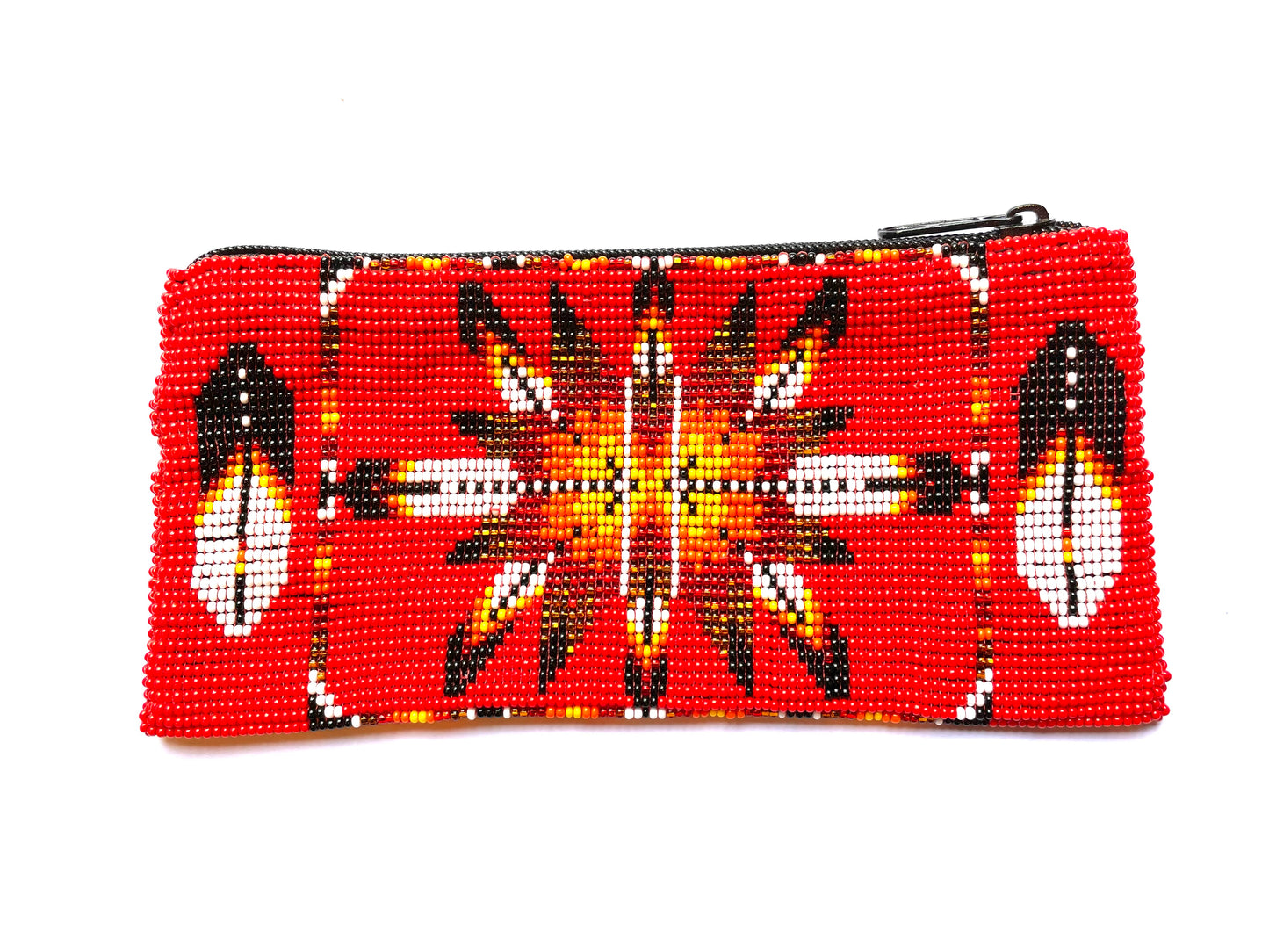 hand beaded morning star zip pouch