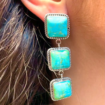 Amazing fox mountain turquoise earrings