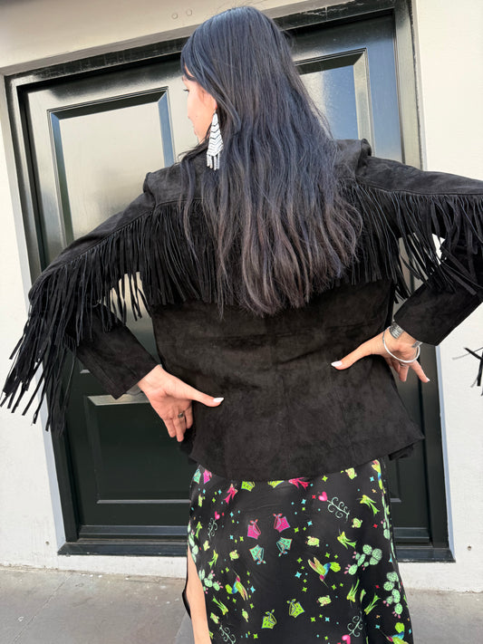 Black fringed jacket