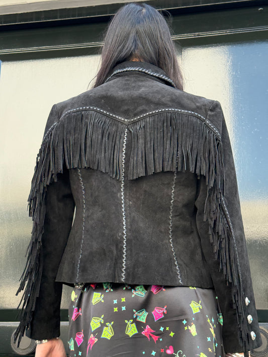 Black concho fringed jacket