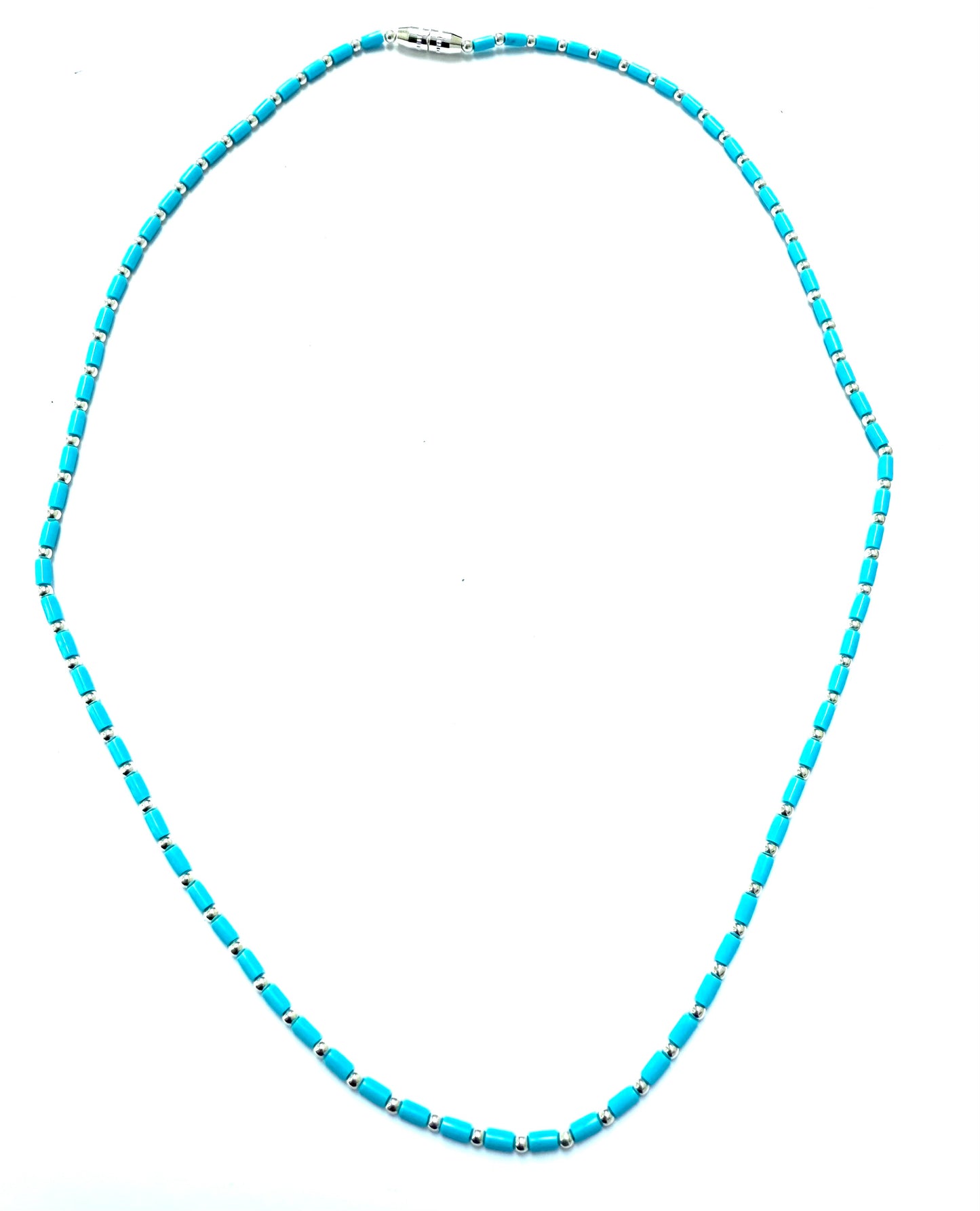 Micro turquoise & silver necklace