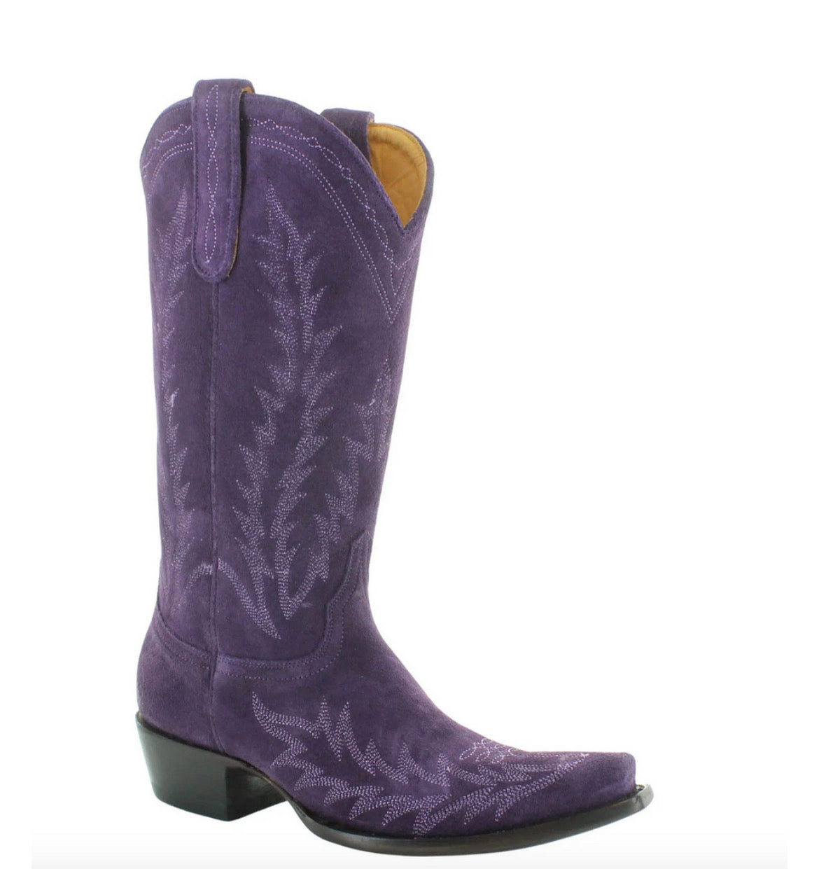Purple suede boots hand made Jessie western