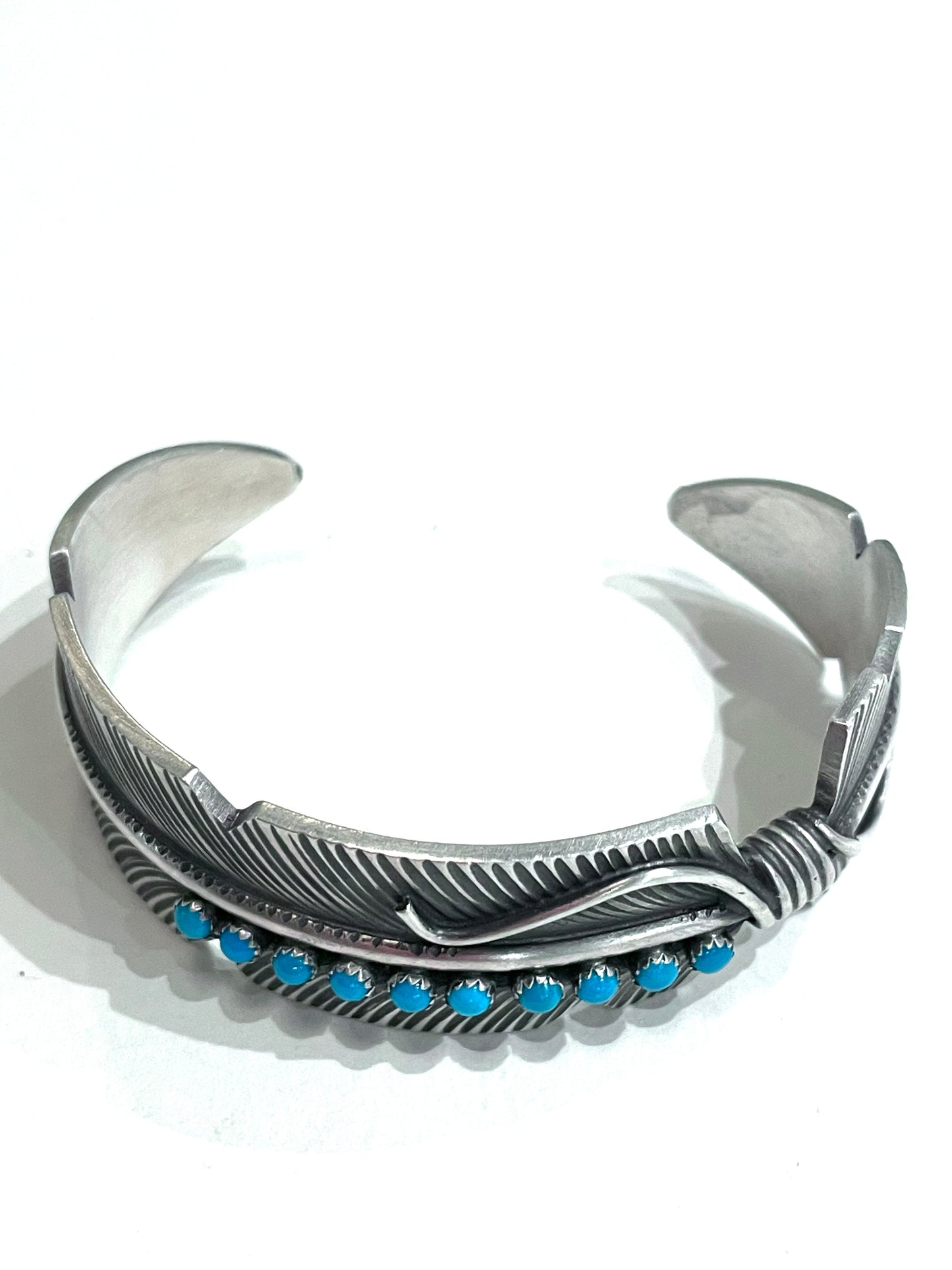 Feather bracelet Heavy gauge silver