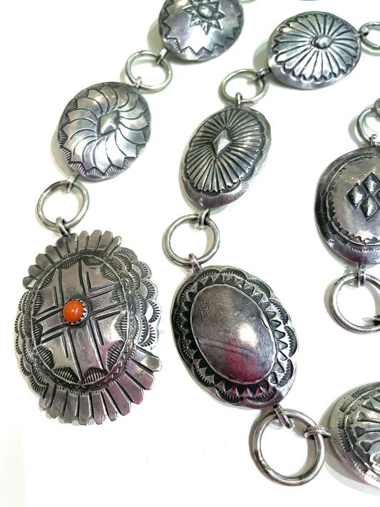 Navajo belt sterling silver concho belt