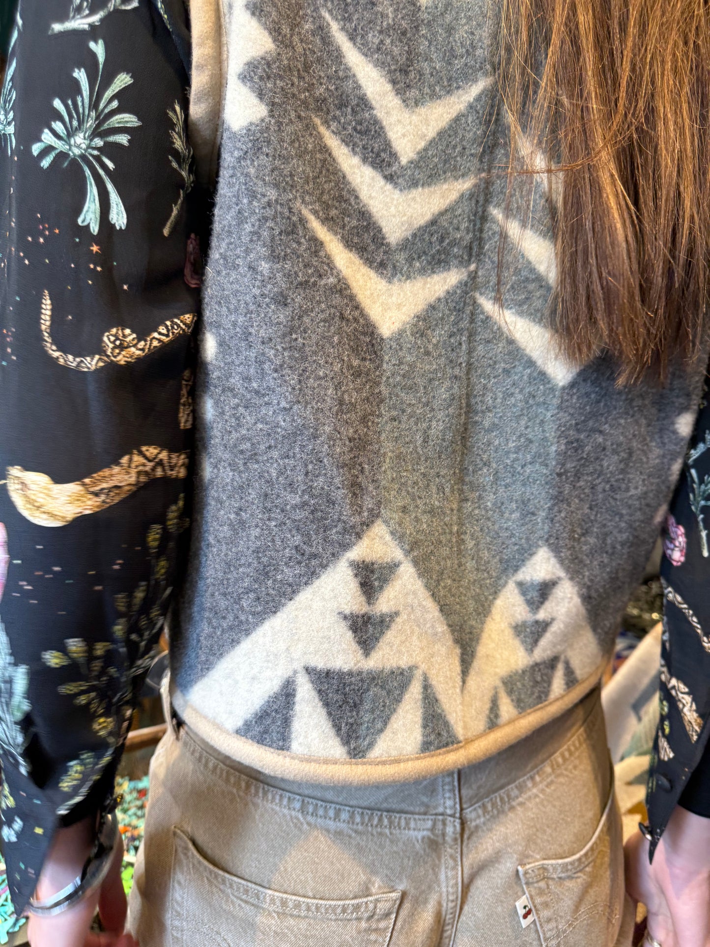 Blanket gilet sterling silver buttons