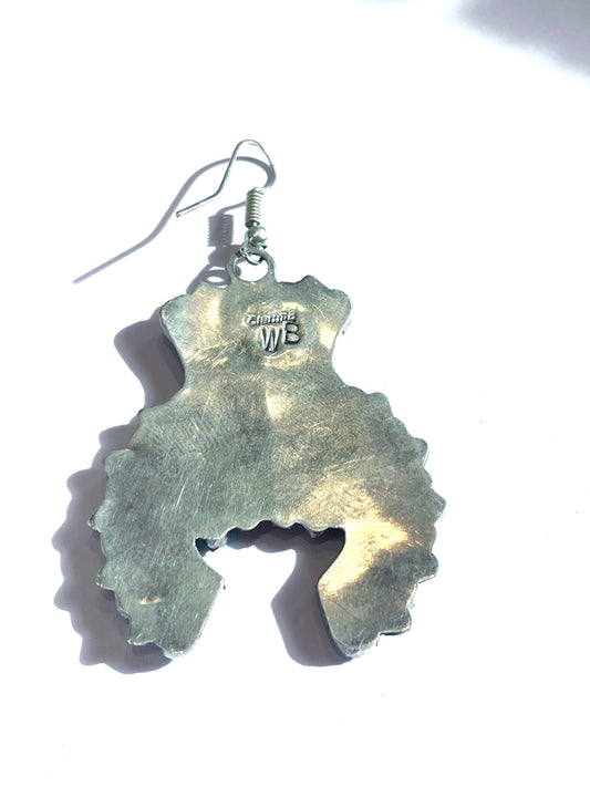 Unusual naja earrings with cross detail