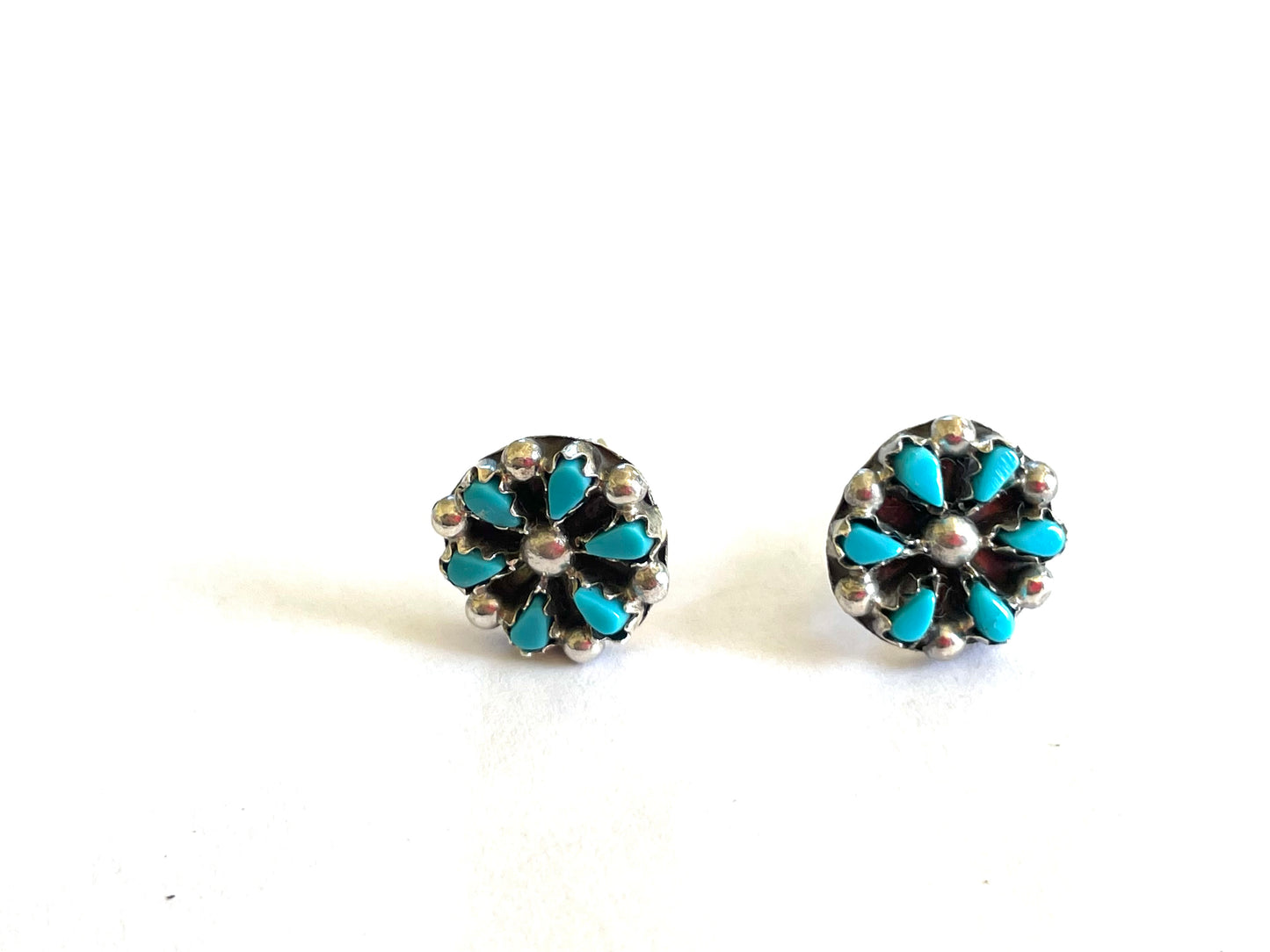 Zuni flower stud earring