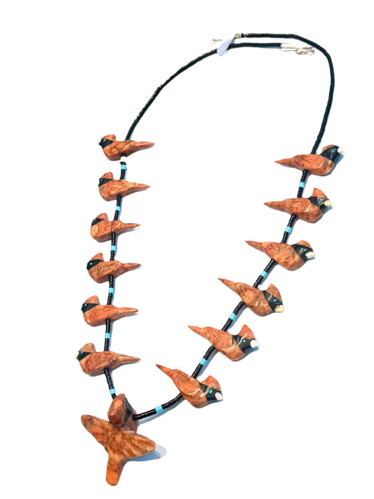 Long fetish bird necklace