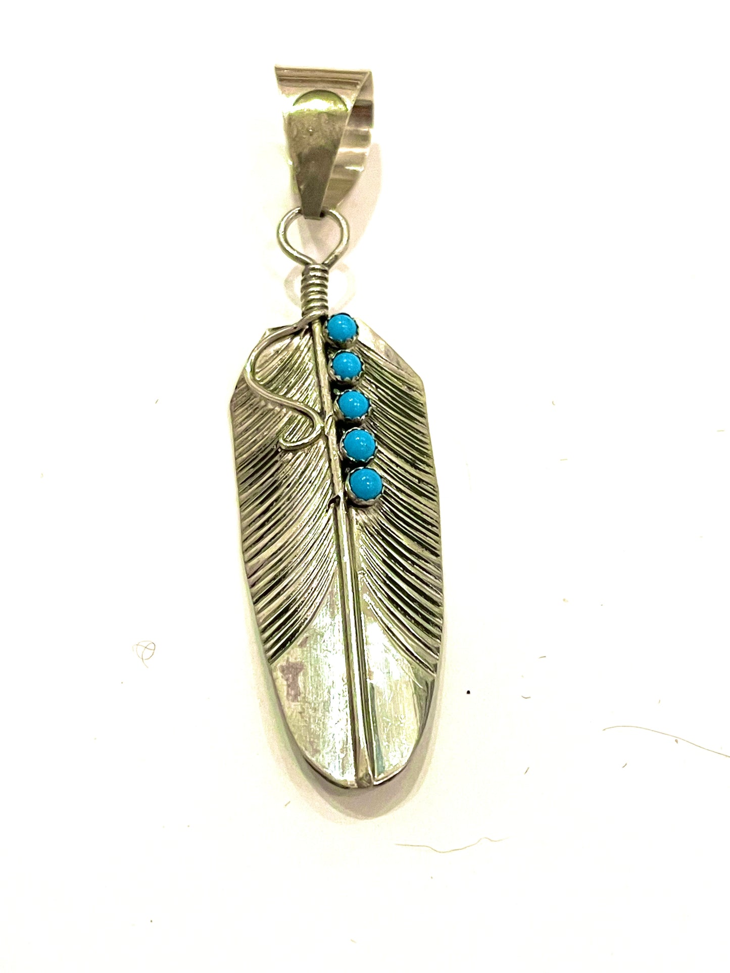 Large feather pendent 2 inch