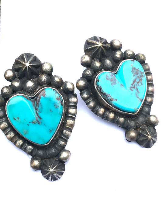Heart Earrings with Punchwork