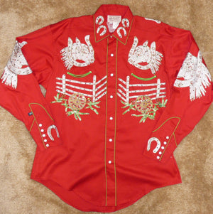 Rhinestone Embriodered cactus wagon wheel shirt