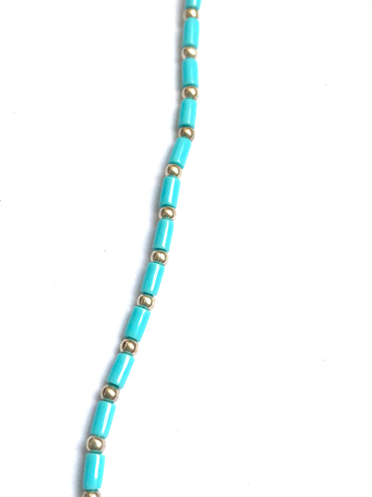 Micro turquoise & silver necklace
