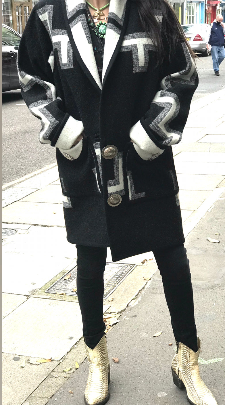 Jessie Western concho oversize coat