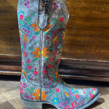 Day of dead boot hand made in USA