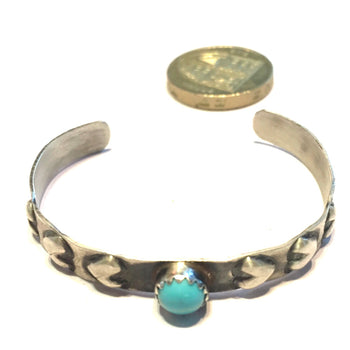 Silver and turquoise kids bracelet