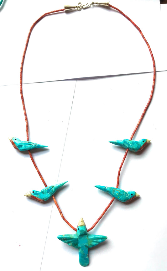 New turquoise power animal necklace