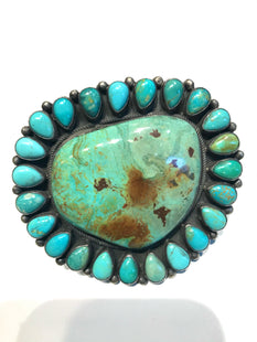 Large amazing turquoise Navajo ring
