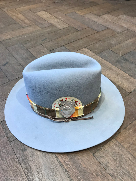Grey custom made hat