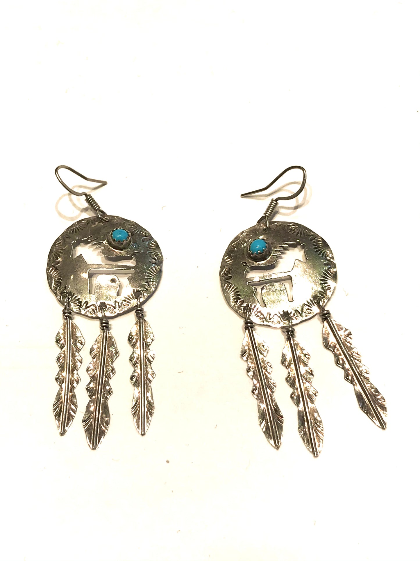 Horse medicine shield earrings