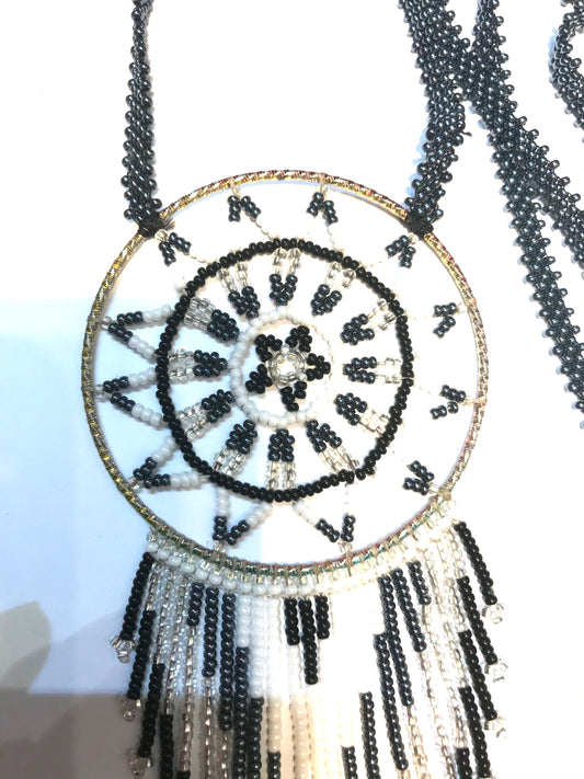 Beaded long necklace