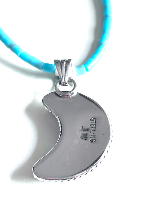 Turquoise large Moon pendent - charm