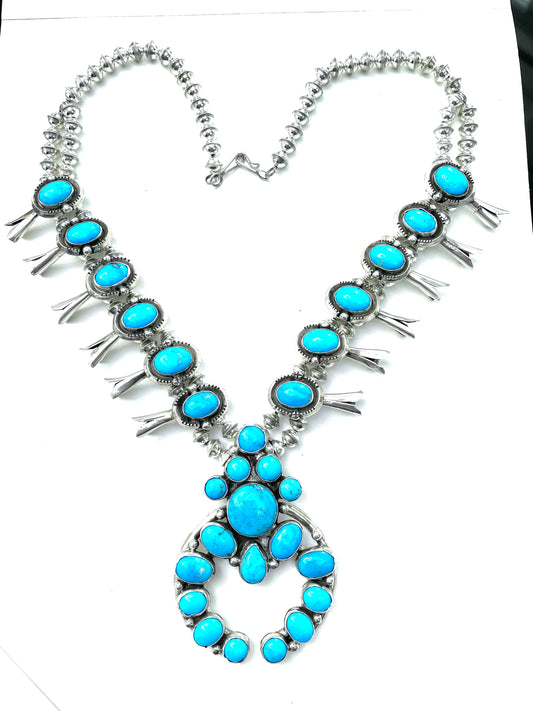 sleeping beauty squash blossom necklace