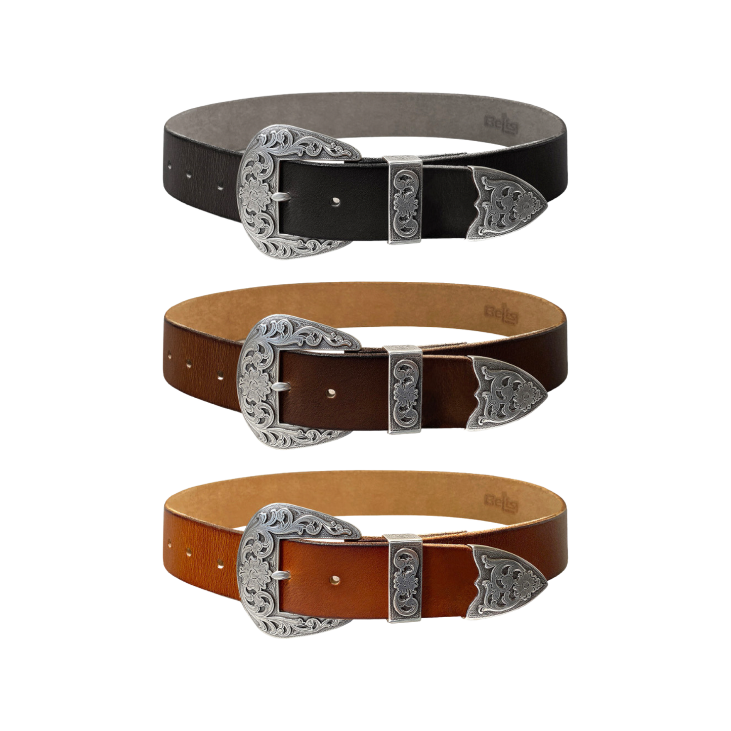 Silver belt with buckle belt