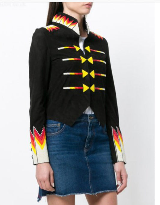 Black suede arrow jacket