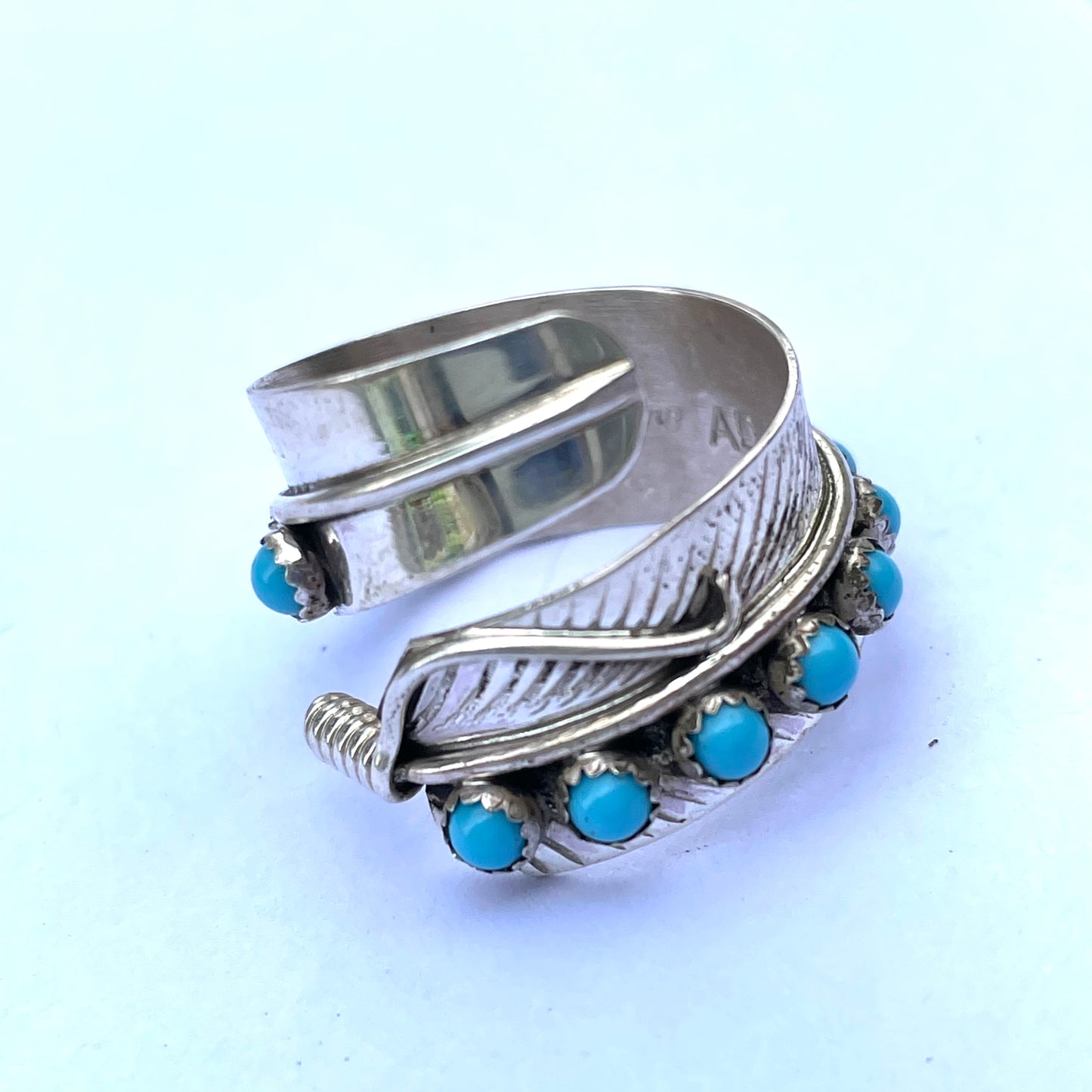 Navajo Feather ring sterling silver