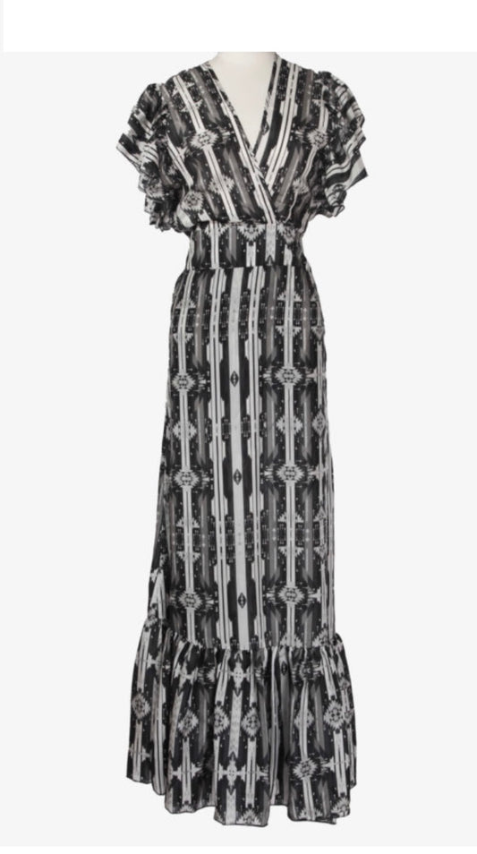 Jessie western brand black and white dress