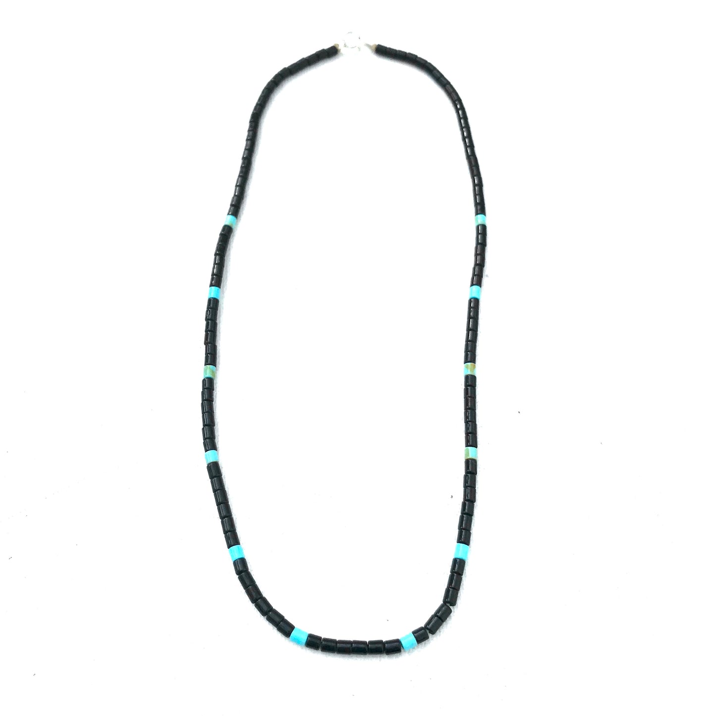 Jet and turquoise strand necklace