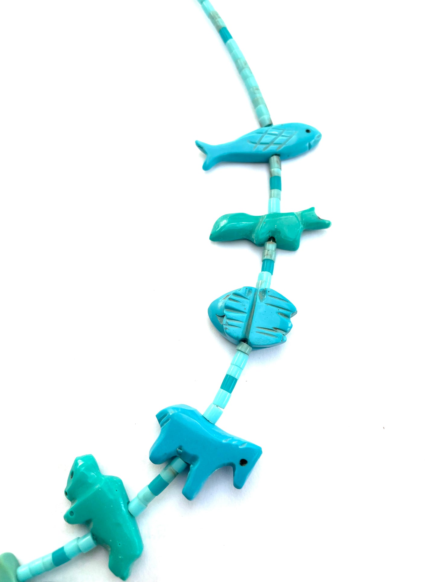 New short power turquoise animal necklace