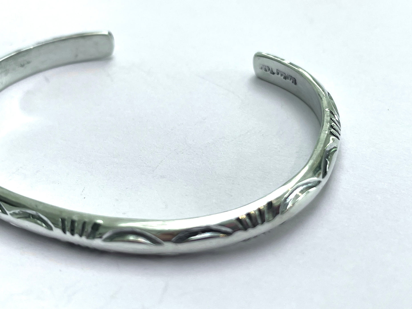 Navajo Sterling silver hand punched bracelet