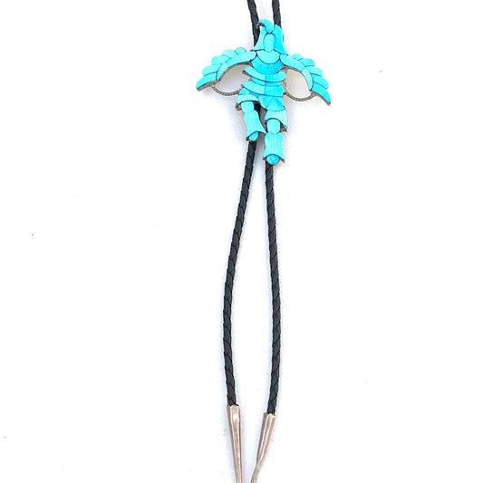 Zuni inlaid Turquoise eagle dancer bolo tie