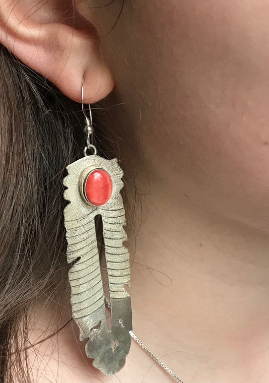Sterling silver spiny earrings