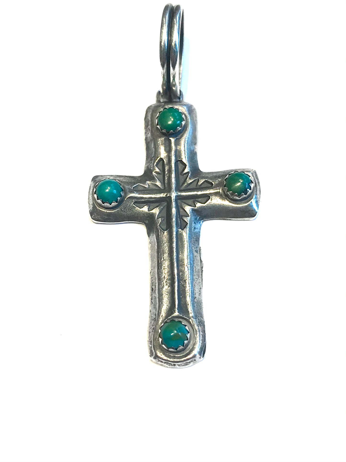 Sandcast Navajo 2.5 inch cross pendent