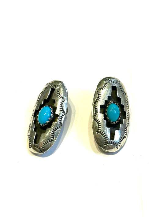 Navajo Clip on earrings sterling silver