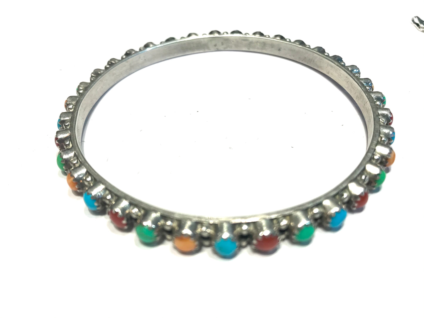 Multi stone Navajo bangle