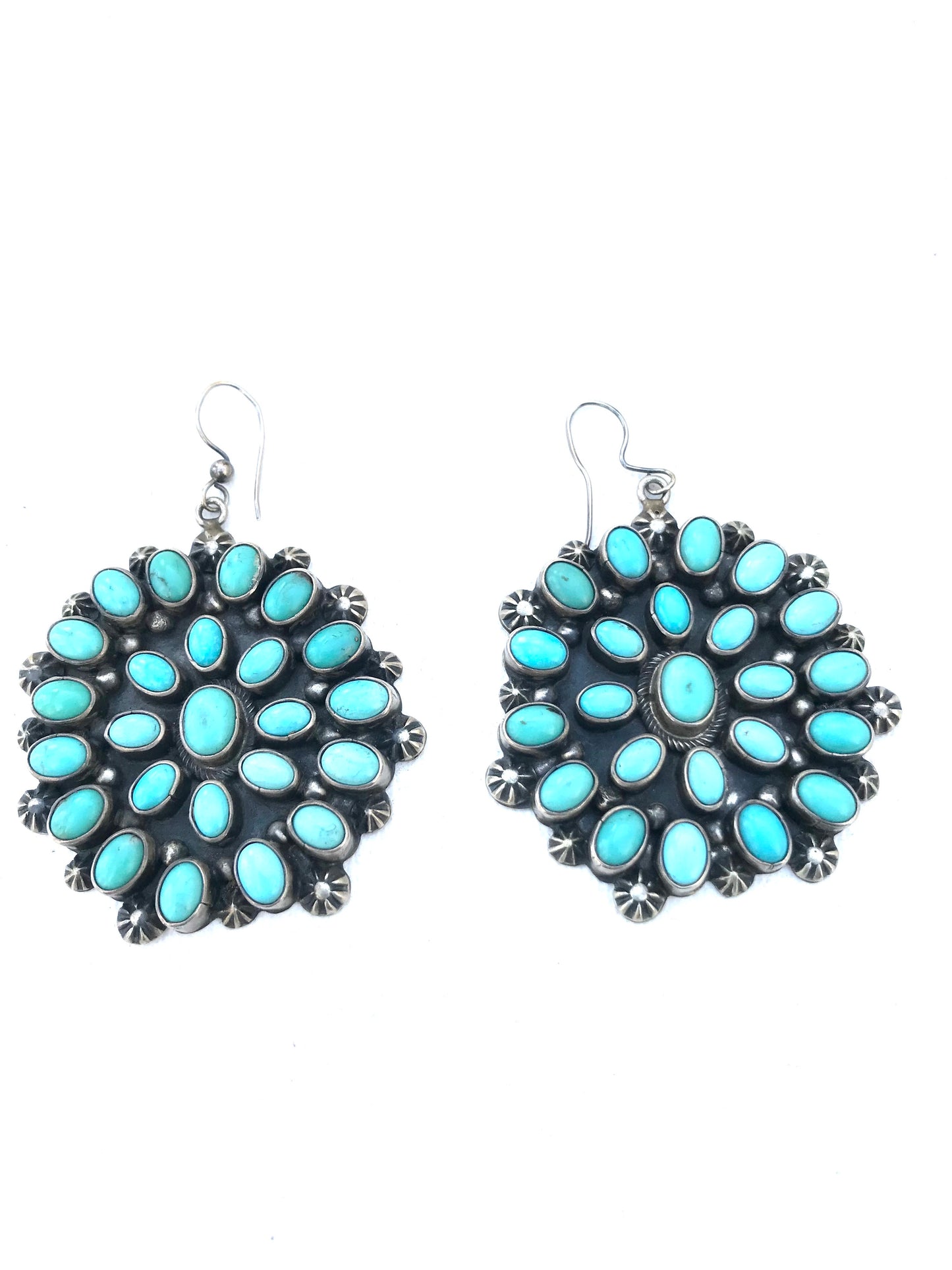 Amazing Navajo turquoise large earrings